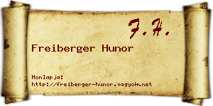 Freiberger Hunor névjegykártya